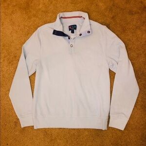 Charleston Threads blue collared pullover, M